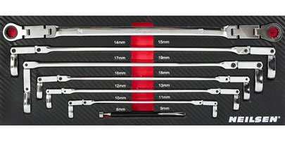 Swivel Ratchet Ring Spanner Set